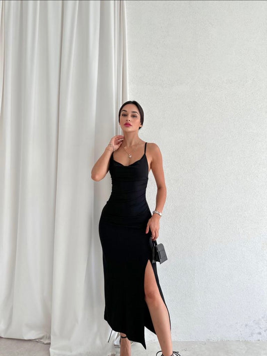 Soraya Black Midi Dress