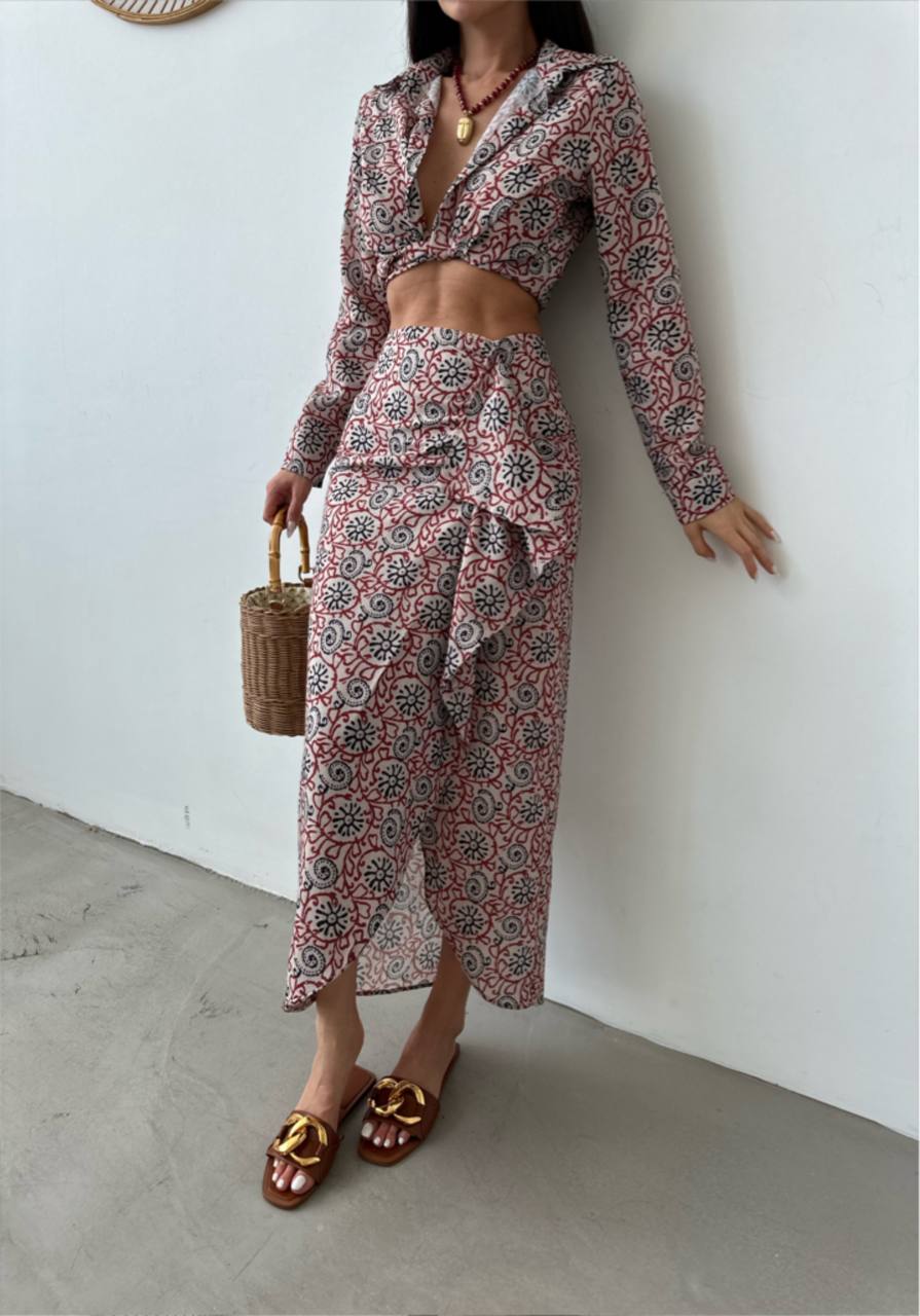 Two Piece Long Printed Set
